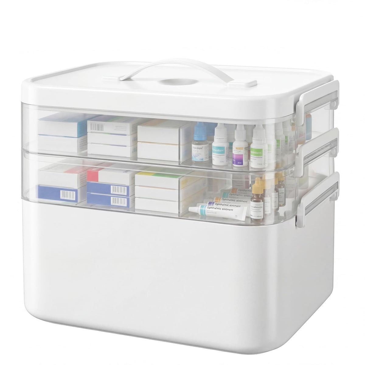 Kryndle Medicine Storage Box, 3 Layer Medicine Box with Compartments - image 1
