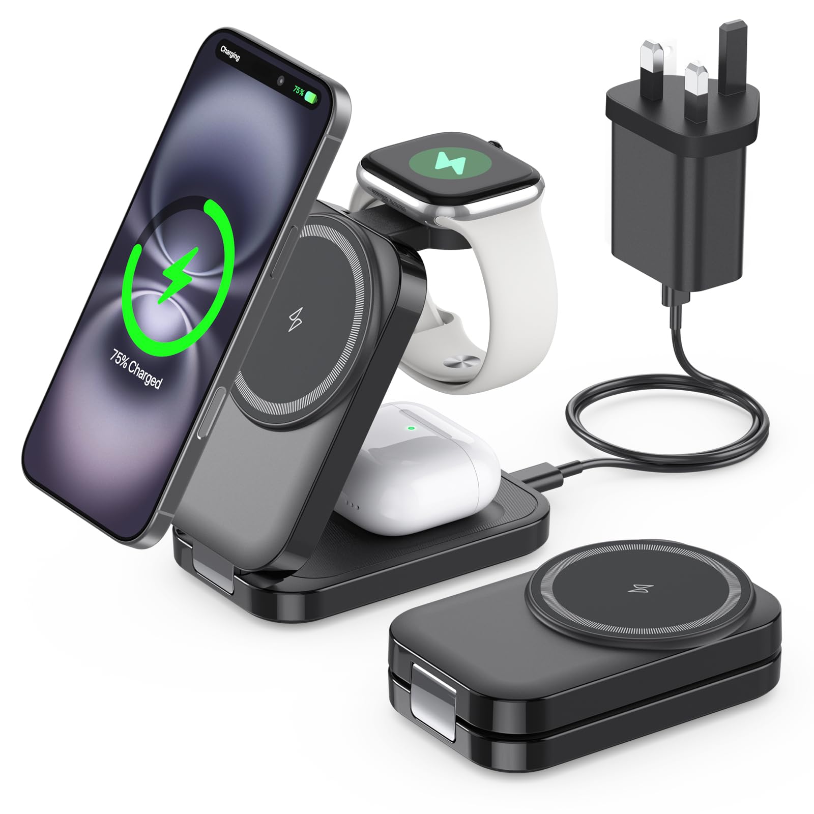 3-in-1 Foldable Magnetic Wireless Charger for MagSafe