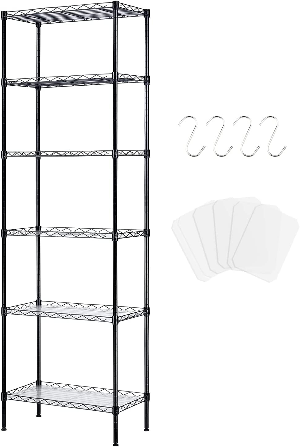 FTEYUET 6-Tier Metal Wire Shelving Unit – Heavy Duty Storage Rack, White
