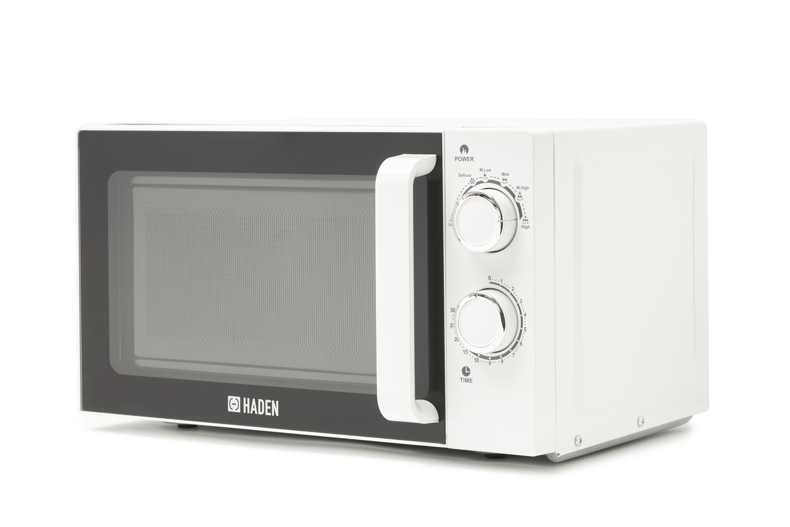 Haden 20L White Microwave – 800W Compact Countertop Manual Oven