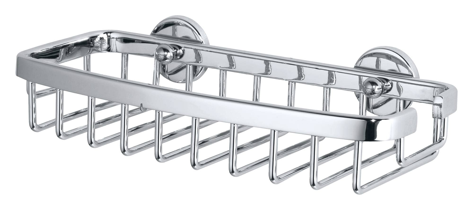 tesa Aluxx Small Shower Basket | Chrome Aluminum Adhesive Wall Mount