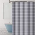 FSZhenZuan Grey Grid Shower Curtain – 200x200cm Water Repellent Polyester