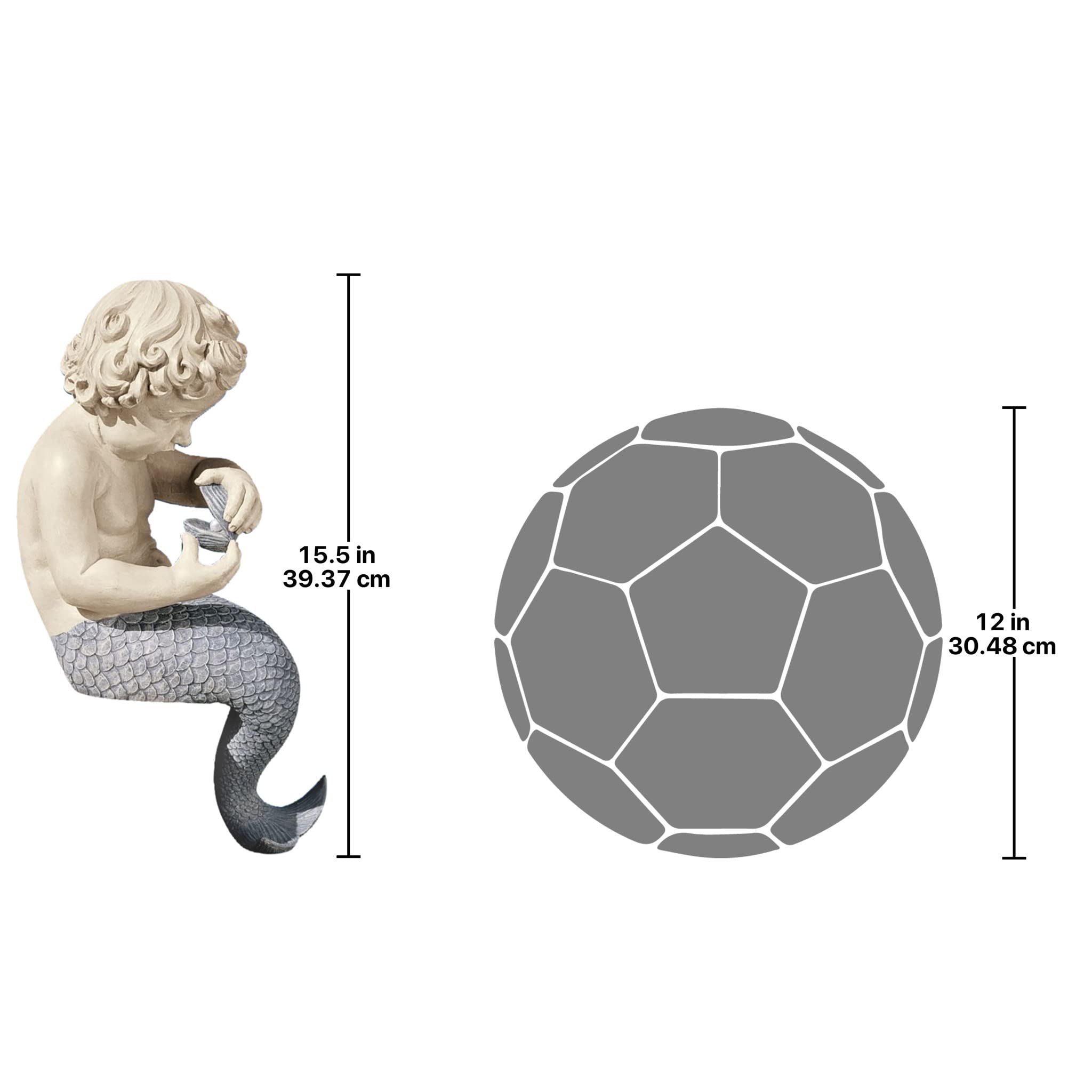 Design Toscano Ocean's Little Treasures Sitting Garden Sculpture, Grey