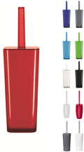 Enclosed Plastic Toilet Brush and Holder - Red, 37cm