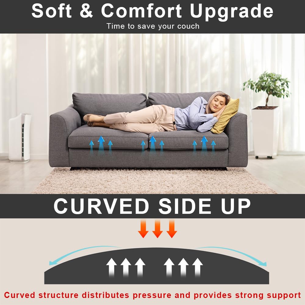 XPJBKC Sofa Cushion Support, 2 Pack 50 x 50cm Sofa Saver Furniture Seat Support Foam, High-Density Curve Sponge sofa support Pad - image 2