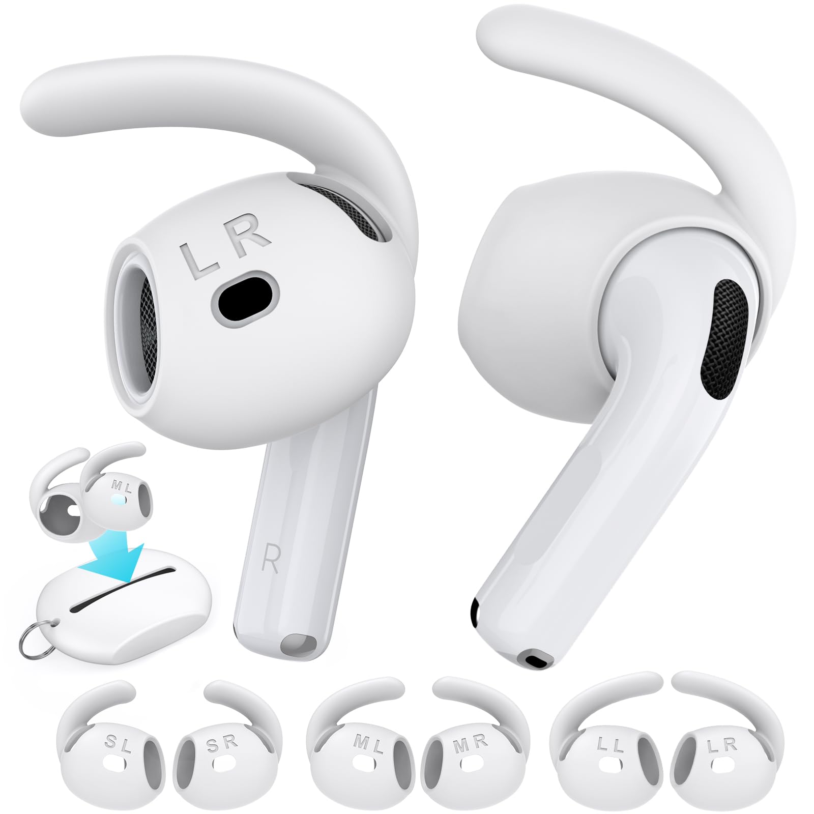 AhaStyle Silicone Ear Tips for AirPods 4th Gen – Anti-Slip Covers, 3 Pairs