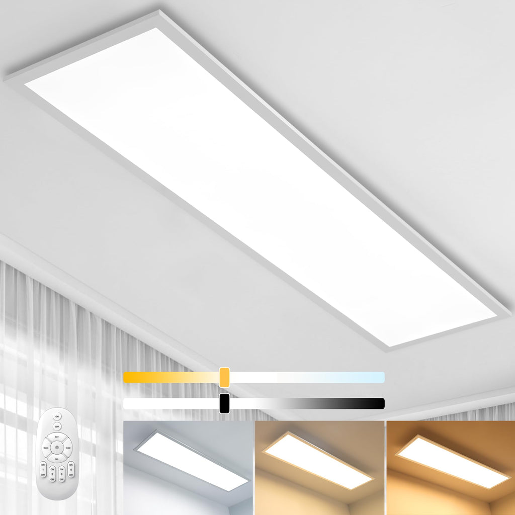 Aimosen LED Ceiling Light Panel – 100x25cm Dimmable Rectangular Lamp
