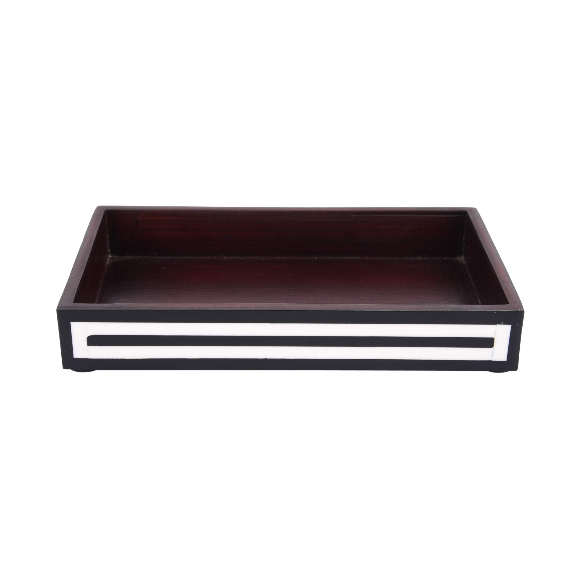 Handicrafts Home Bone Inlay Guest Towel Tray – 10x6 Black Napkin Holder