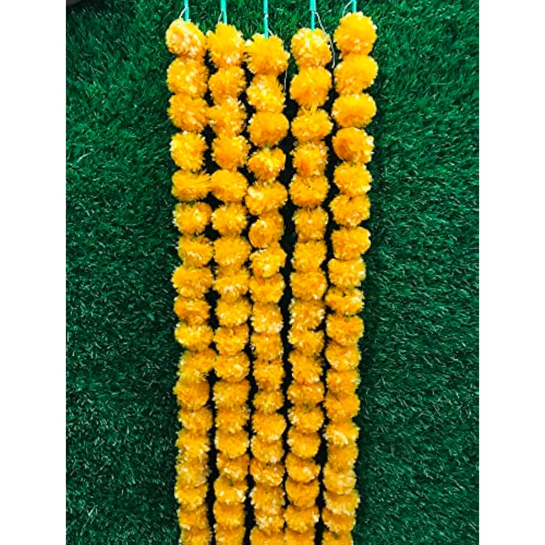 Artificial Marigold Garland - 5 Pack Orange Indian Wedding Decor