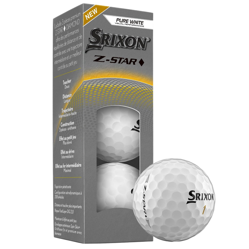 Srixon Z-STAR DIAMOND Golf Balls – FastLayer DG Core 2.0 Spin Skin+