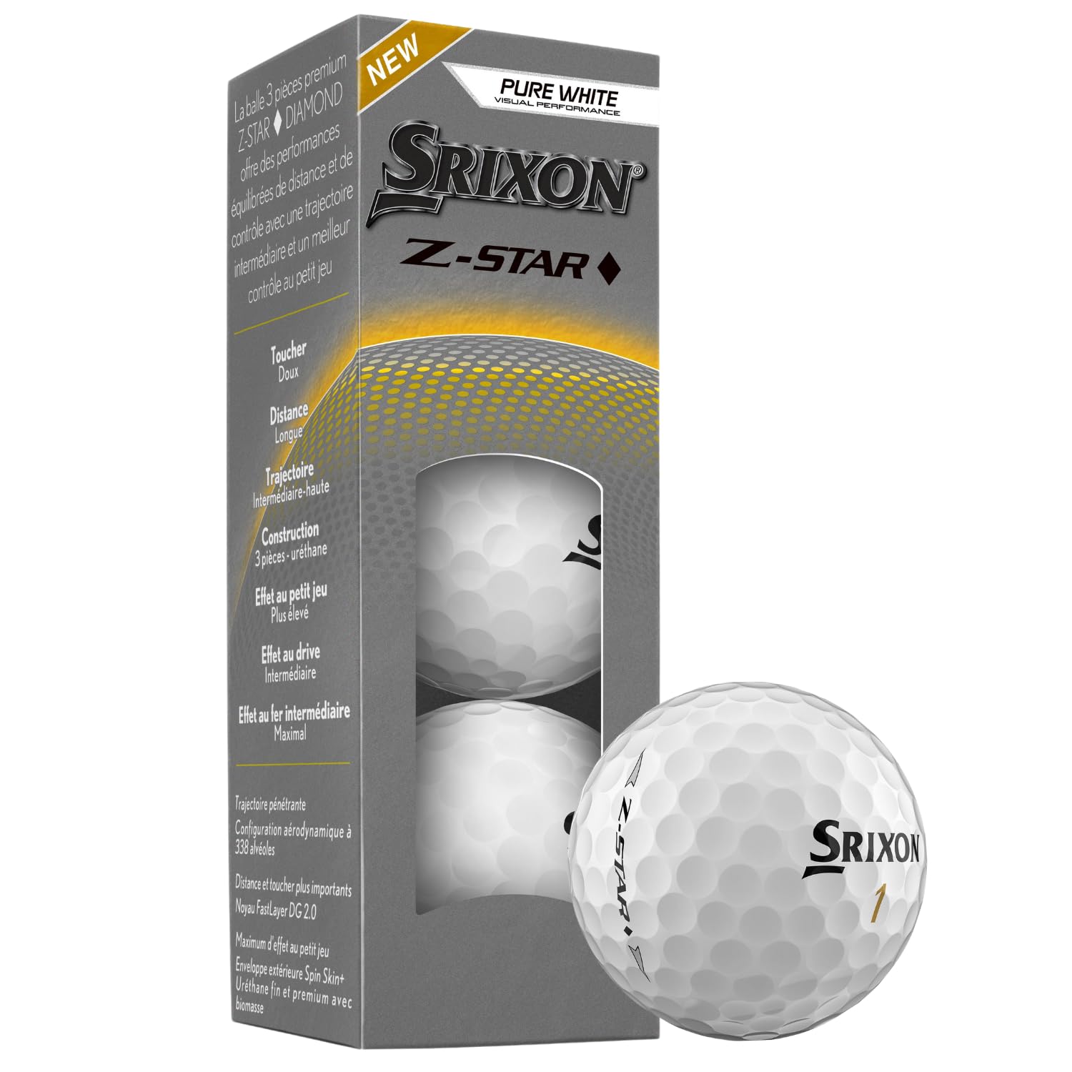 Srixon Z-STAR DIAMOND Golf Balls – FastLayer DG Core 2.0 Spin Skin+