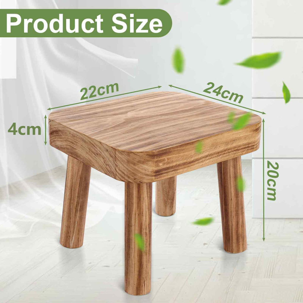 DAJAVE Small Wooden Stool, Plant Table Plant Stool Wooden Milking Stools Indoor Step Stools for Kids Small Side Table for House Plants - image 2