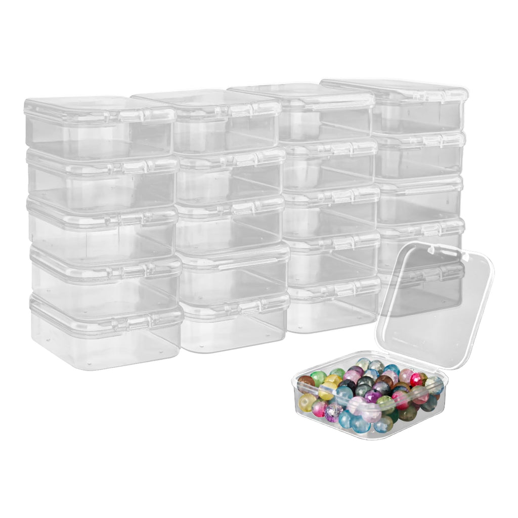 20Pcs Small Clear Plastic Storage Box, Transparent Square Bead Organiser - image 1