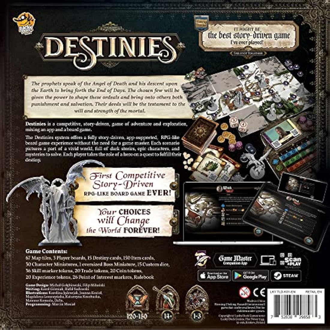 Lucky Duck Games Destinies Board Game | Narrative RPG Adventure