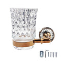Eaglewiz Rose Gold Toothbrush Holder | Wall-Mounted Glass Tumbler & Cup