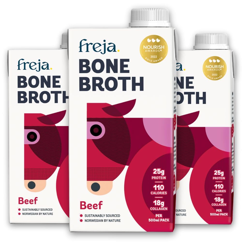 Grass-Fed Beef Bone Broth – Collagen & Protein (3 x 500ml)