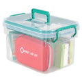 Oymlclivisa Clear Plastic First Aid Medicine Box with Handle & Lid