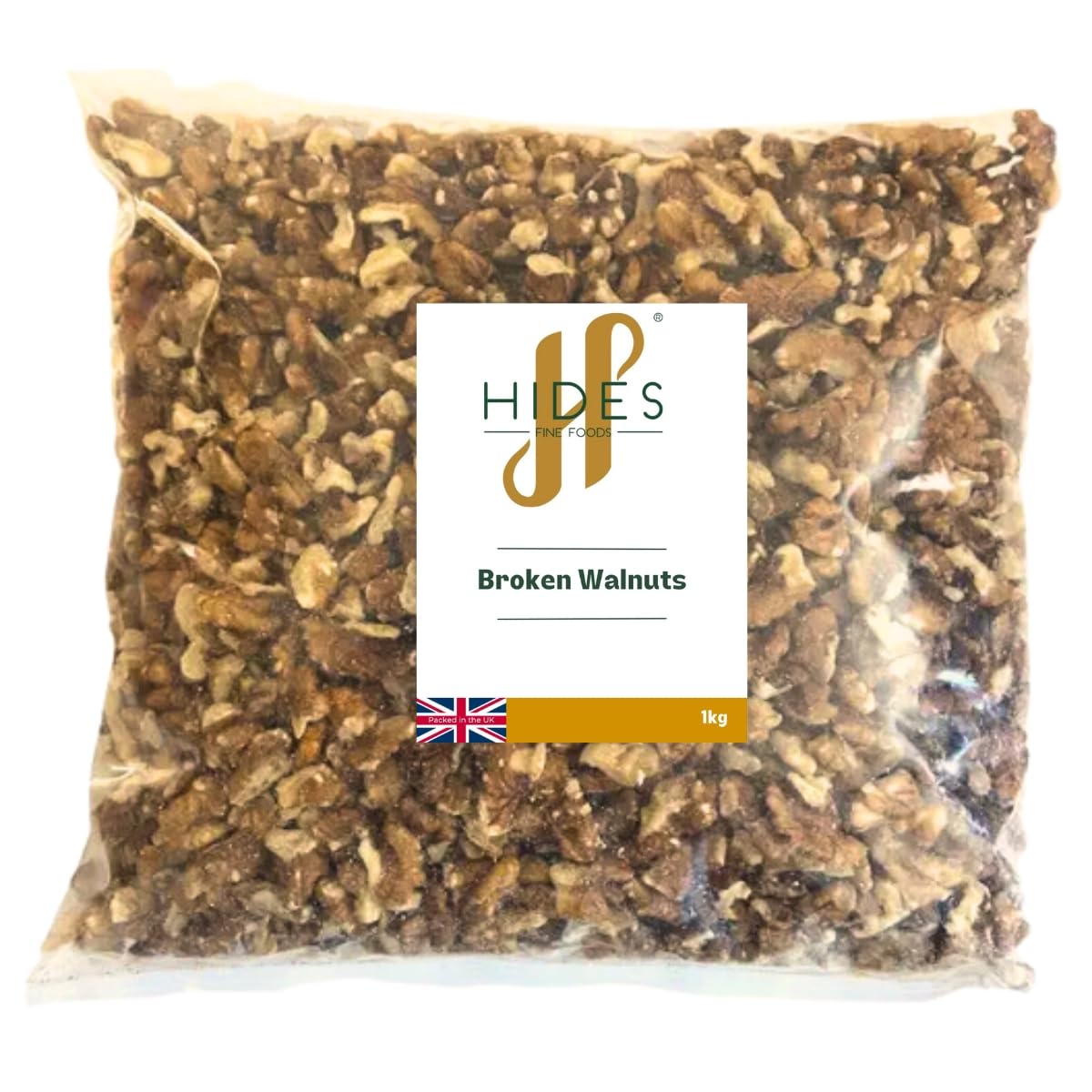 Hides Fine Foods Broken Walnuts – 1kg Bulk Pack for Baking and Cooking