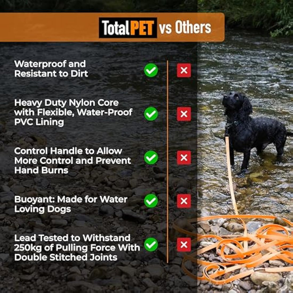 Waterproof Dog Training Lead – 10m Long Line Recall Leash