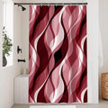 Uiiooazy Red Geometric Shower Curtain | Waterproof Polyester – 120x200cm