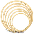 6-Piece Bamboo Embroidery Hoops | Round Cross Stitch Frames