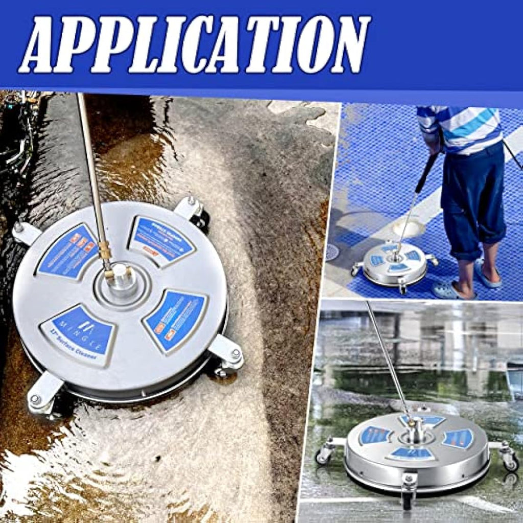 M MINGLE 17" Pressure Washer Surface Cleaner | 4000 PSI Stainless Steel