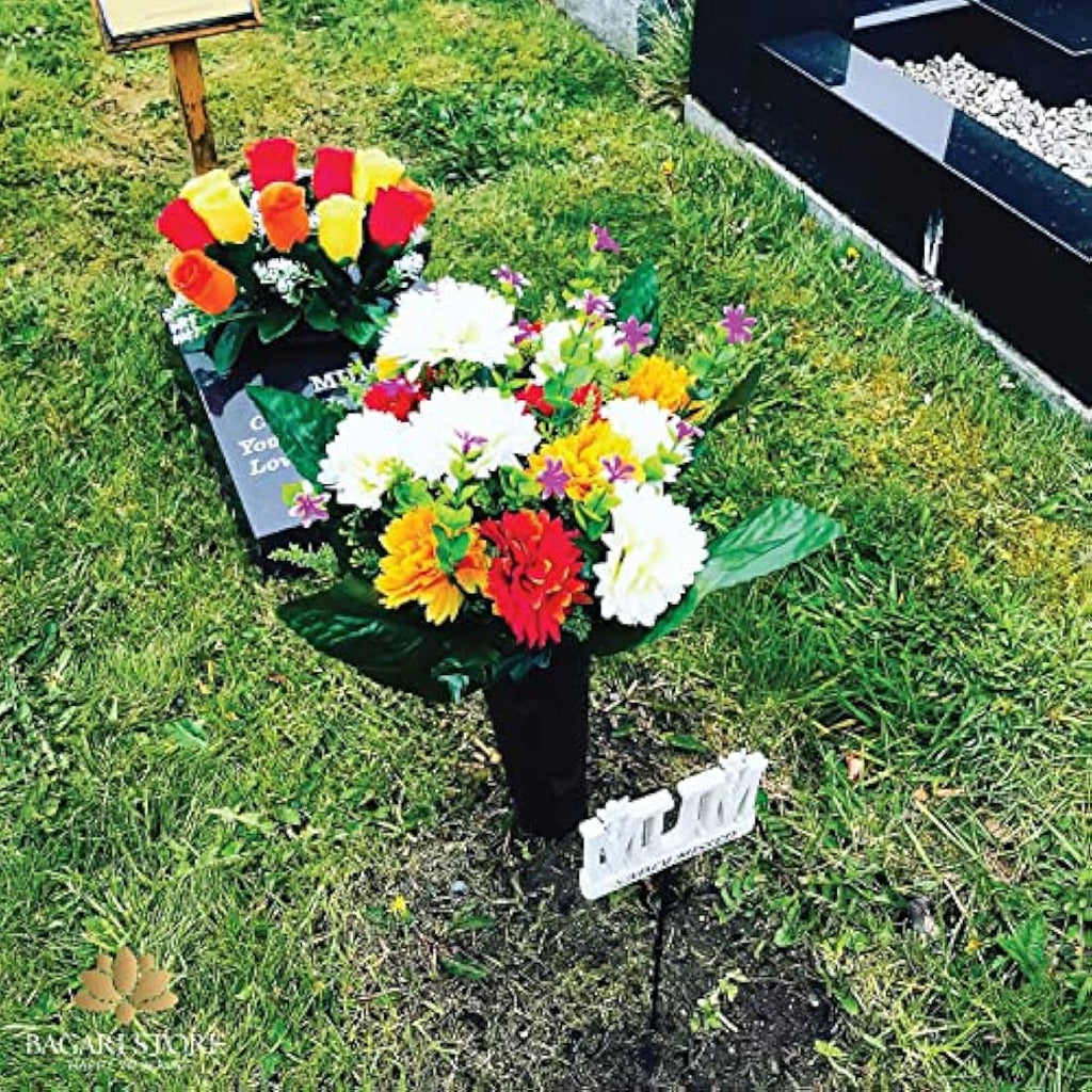 Bagari 41cm Artificial Flowers for Graves | UV Resistant Silk Bouquet