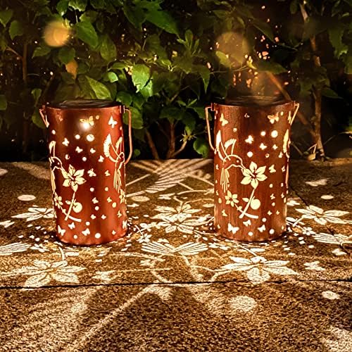 Dragonfly Solar Lanterns – 2 Pack Waterproof Metal Garden Lights