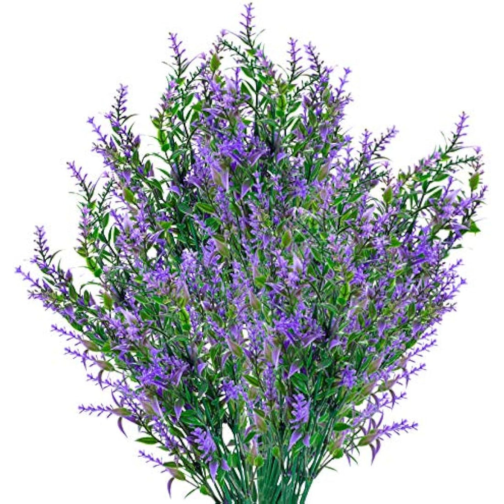 Artificial Lavender Flowers – 6 Pack UV Resistant Faux Purple