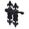 XFORT Fleur De Lys Black Cast Iron Lever Latch Antique Door Handles