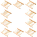 Jolof Store 10-Pack Wooden Soap Dish – Natural Self-Draining Soap Holder