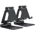 Nulaxy Folding Phone Stand for Desk - 2 Pack Adjustable Holder, Black