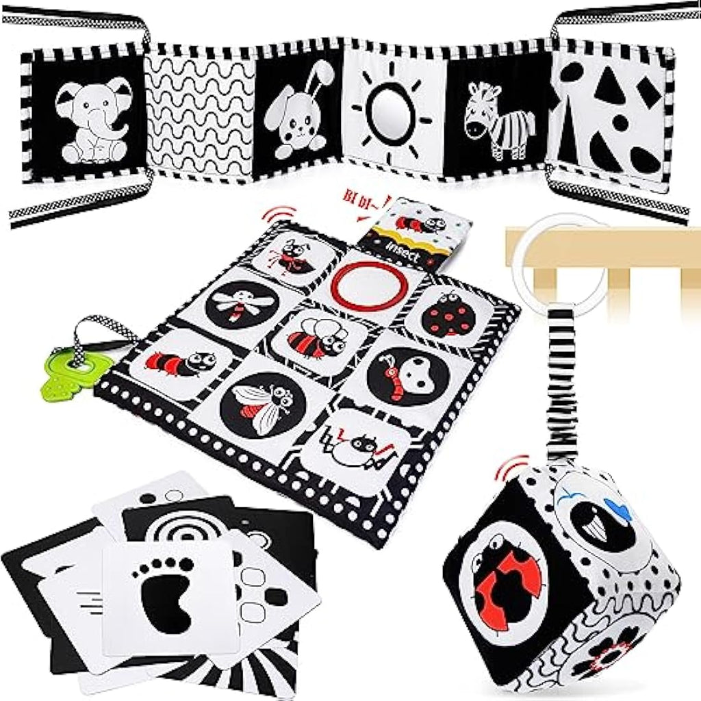 Jolof Store High Contrast Sensory Toys | Black and White Montessori Baby Set