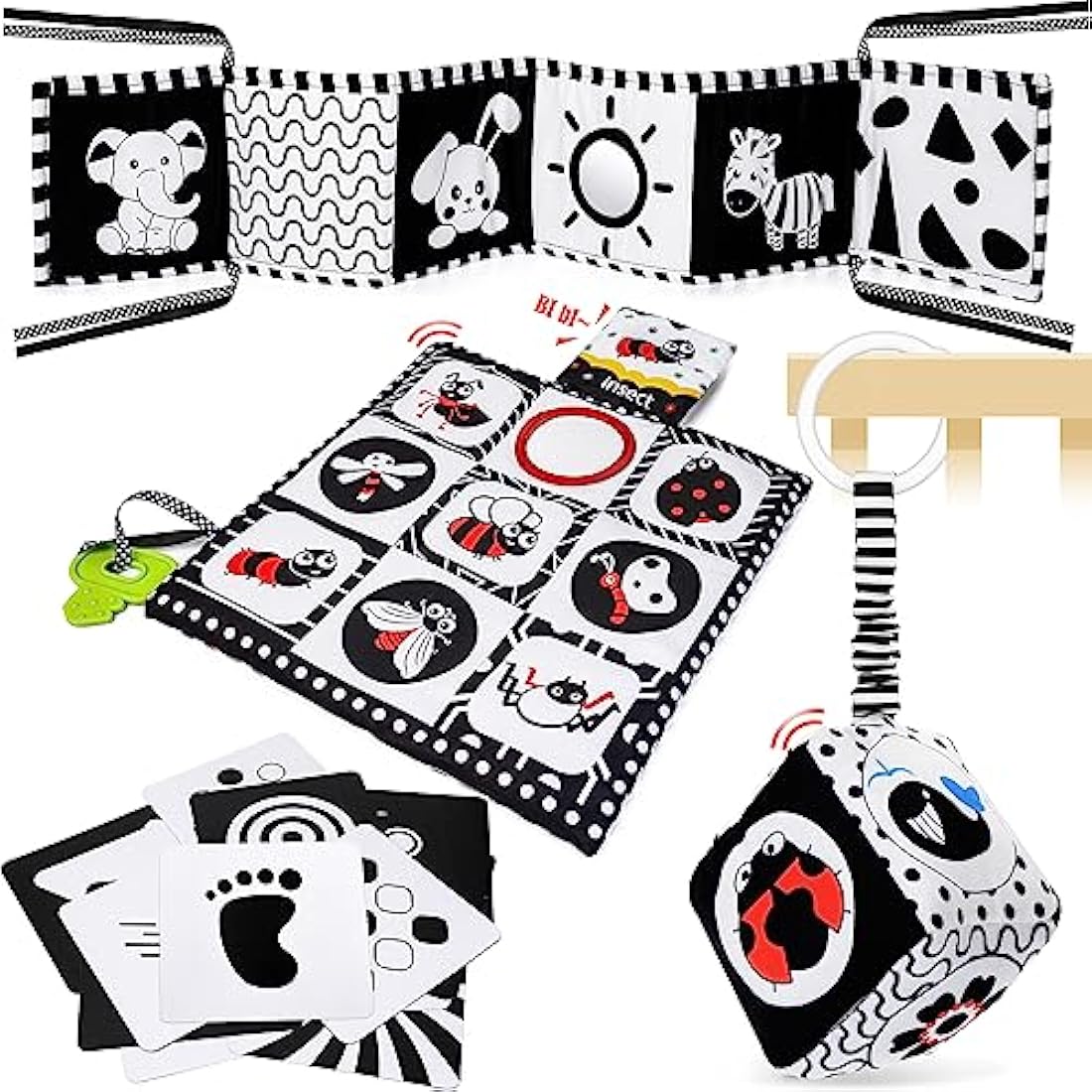 Jolof Store High Contrast Sensory Toys | Black and White Montessori Baby Set