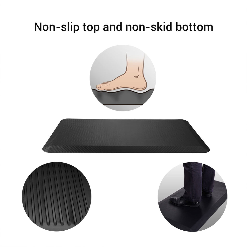 FlexiSpot Anti-Fatigue Standing Desk Mat – 2cm Thick Ergonomic Foam, Black
