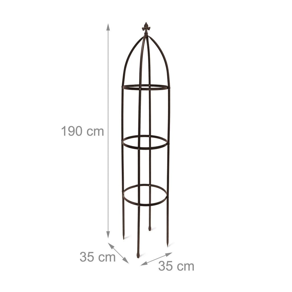 Jolof Store Metal Obelisk Garden Trellis – 190cm Plant Support, Brown