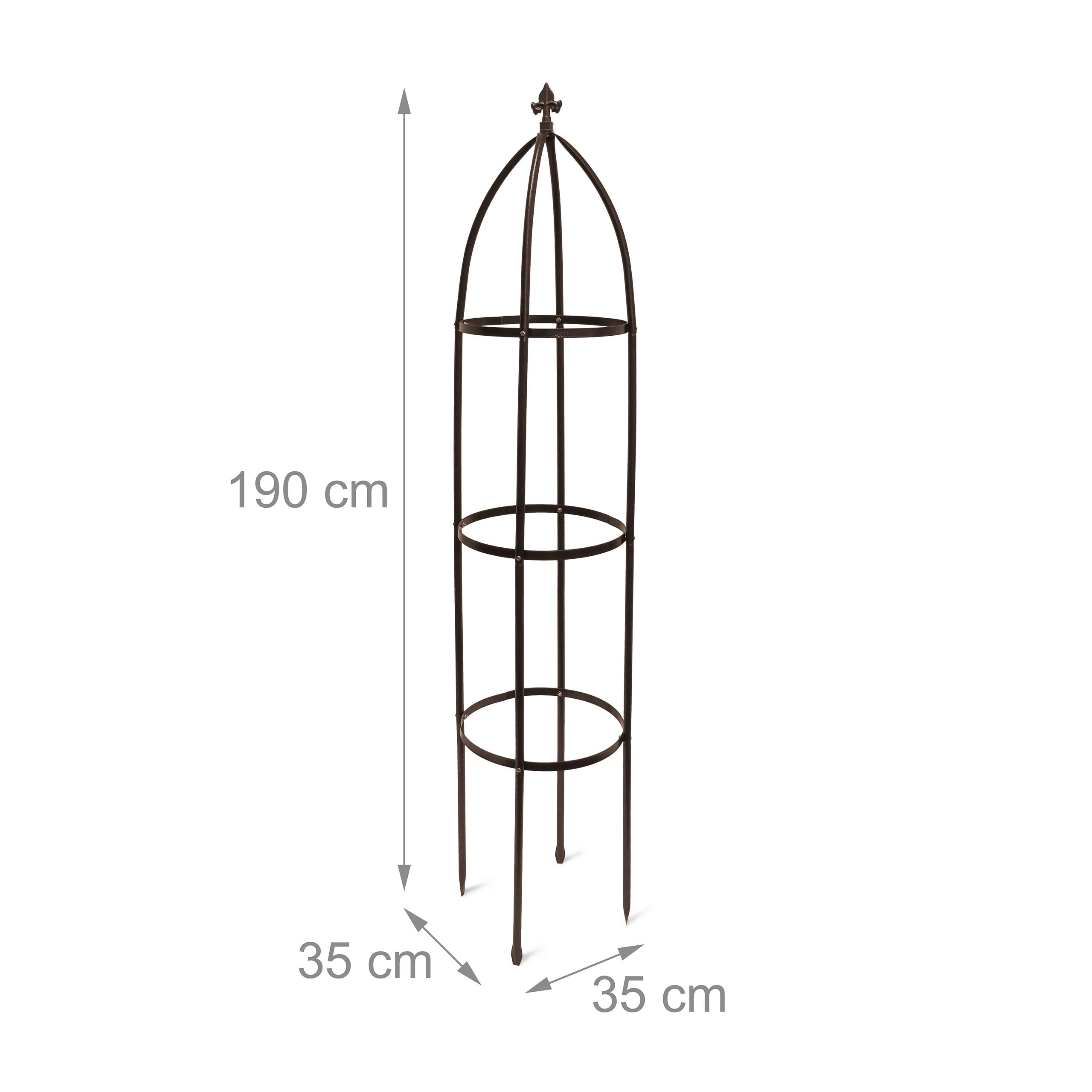 Jolof Store Metal Obelisk Garden Trellis – 190cm Plant Support, Brown