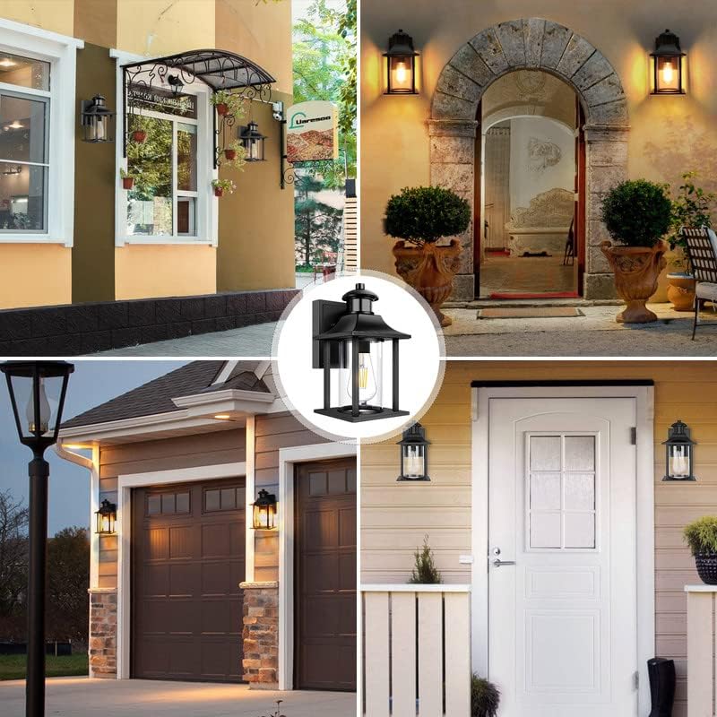 Lamomo Motion Sensor Outdoor Wall Light | Dusk to Dawn Security Lantern