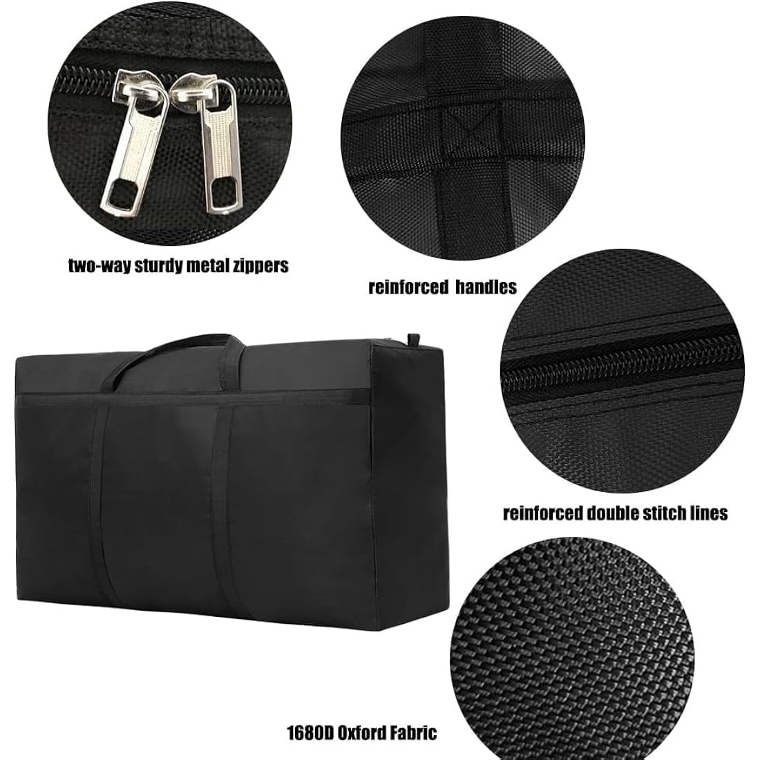 4 Pack 180L Large Moving Bags – Heavy Duty 600D Oxford Storage