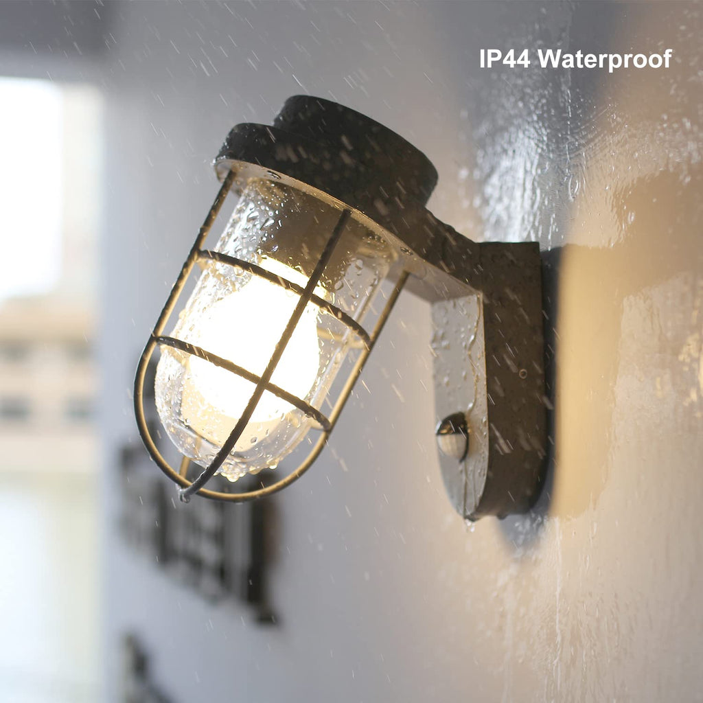 DAWALIGHT Outdoor Wall Light | PIR Motion Sensor IP44 Lantern – Dark Grey