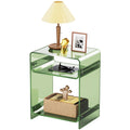 solaround 3-Tier Acrylic Side Table | Modern Green Bedside Nightstand