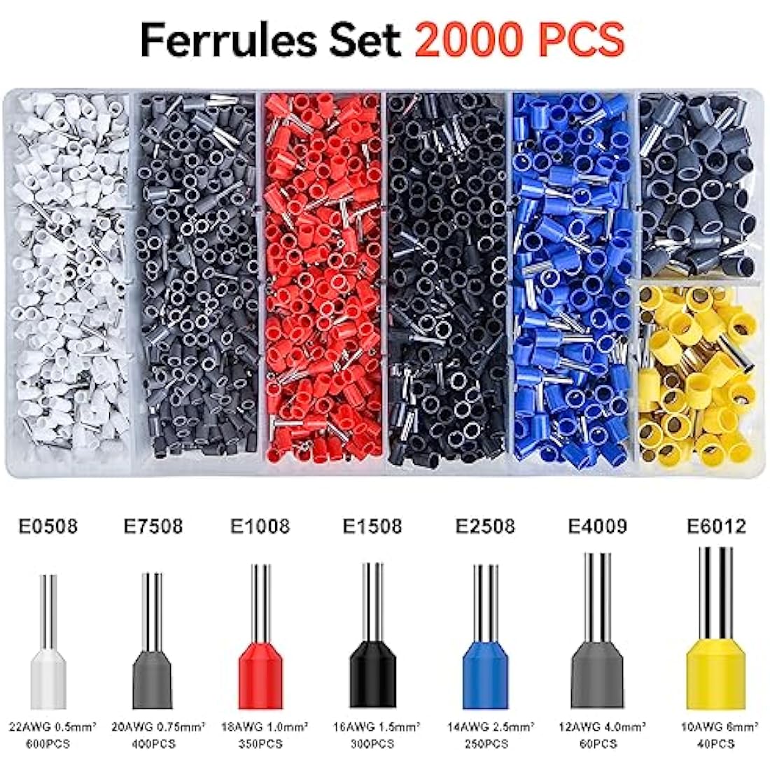 Preciva Wire Crimper Tool Kit | Hexagonal Ferrule Pliers with 2000pcs