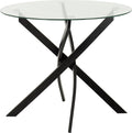 Seconique Sheldon Round Glass Top Dining Table in Clear Glass/Black