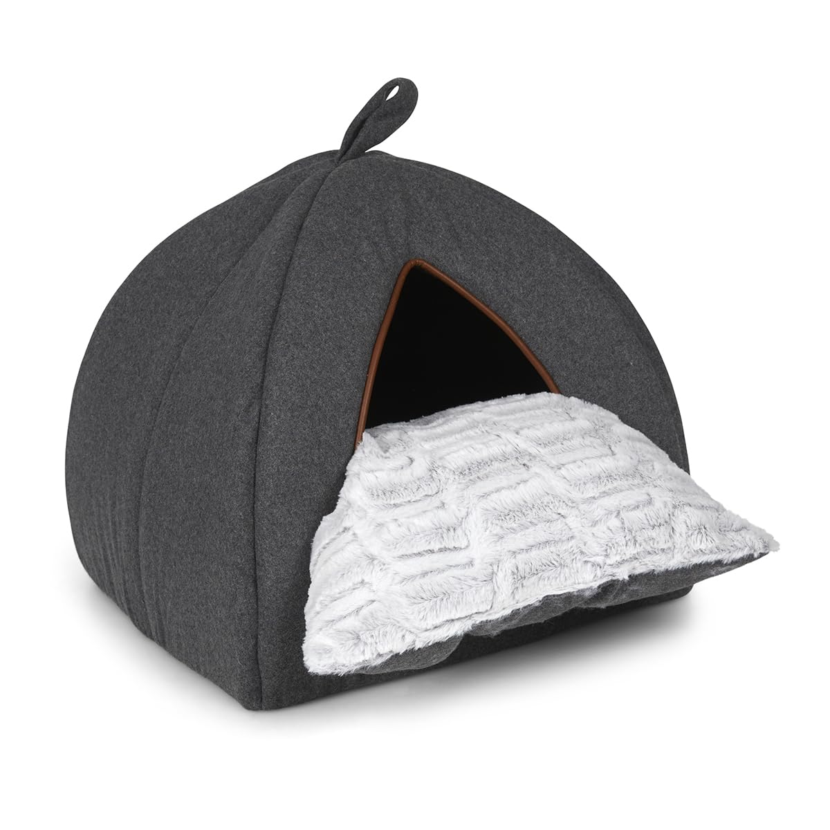 Petface Graphite Grey Felt Igloo Cat Bed – Cozy Indoor Pet Cave