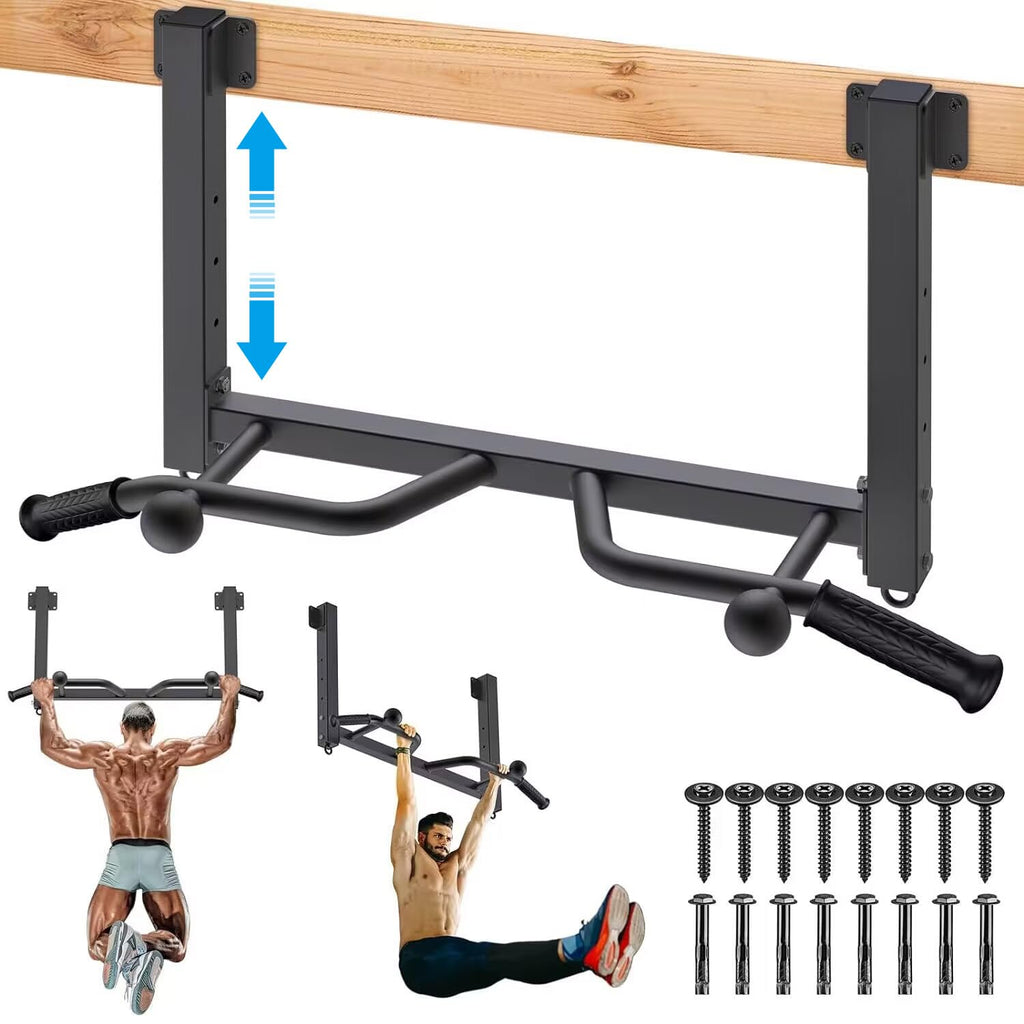 Kipika Joist Mounted Pull Up Bar | Height Adjustable Multi-Grip Chin Up Bar