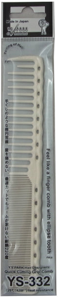 YS Park 332 Quick Cutting Grip Comb | Heat Resistant Ultem Plastic - White
