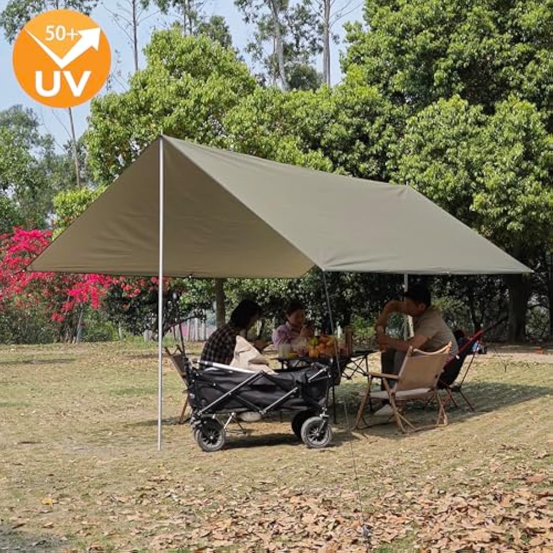 HIDEWALKER Waterproof Camping Tarp – 4x4m Lightweight Ripstop Shelter