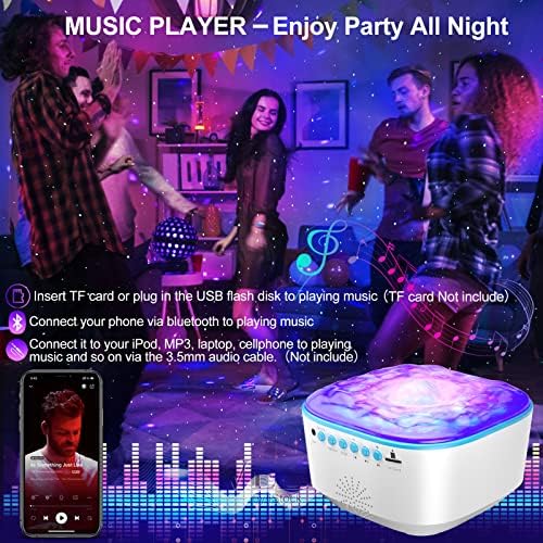 Bozhihong Galaxy Star Projector - LED Night Light with Remote & Music