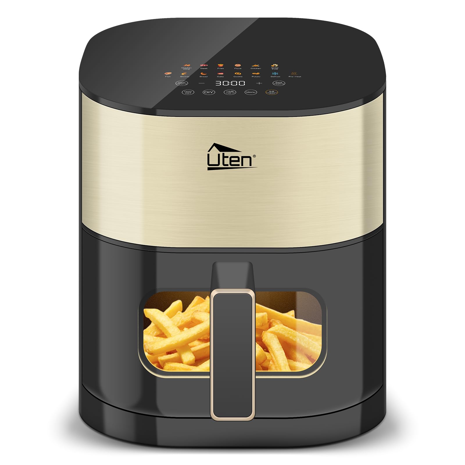 Uten Dual Blaze Air Fryer 5.5L | 14-in-1 Smart Cooker with Visual Window