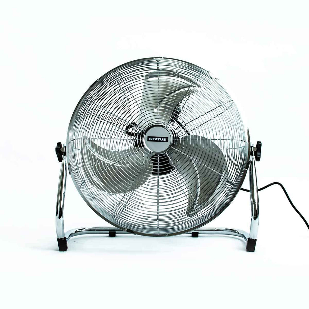Status 18 Inch High Velocity Floor Fan | 3 Speed Portable Chrome Fan